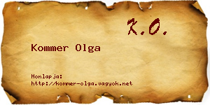 Kommer Olga névjegykártya